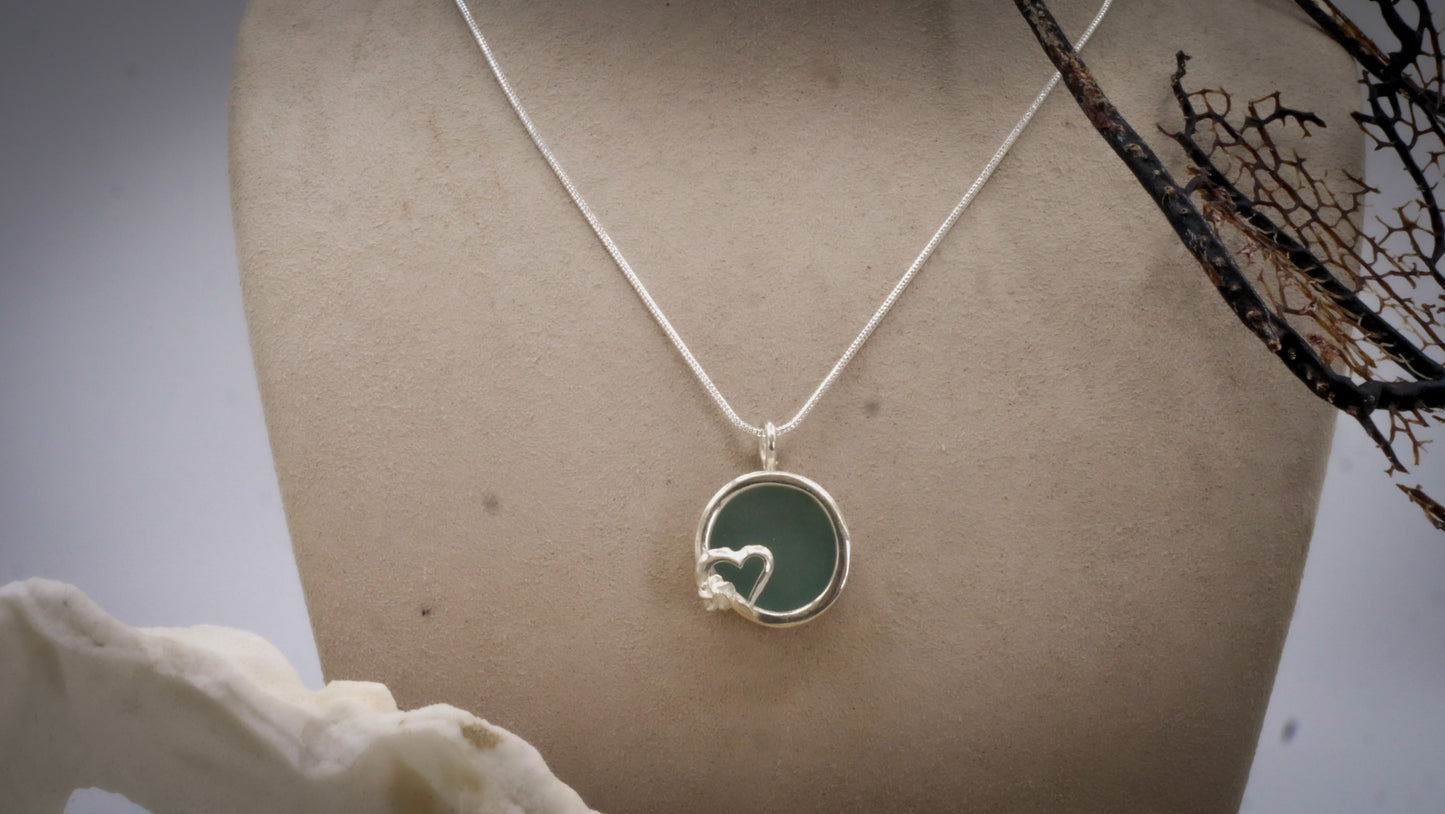 Sea glass heart